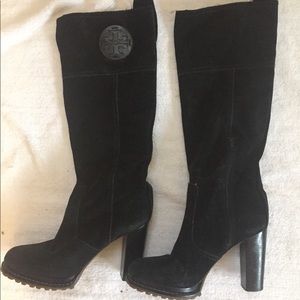 Black suede Tory Burch boots size 7 1/2
